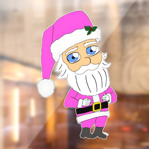 Chibi Santa pink suit Window Cling