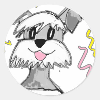 Chibi Schnauzer Classic Round Sticker