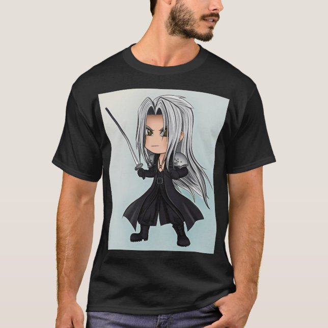 Chibi Silver‑Haired Antihero  T-Shirt (Front)