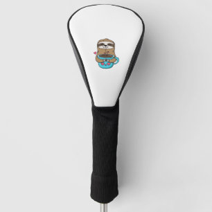 Chibi Sloth Coffee Lover – Cute Kawaii Sloth Huggi Golf Head Cover