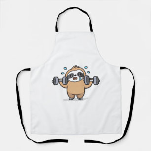 Chibi Sloth Gym Fail – Cute Kawaii Funny Workout A Apron