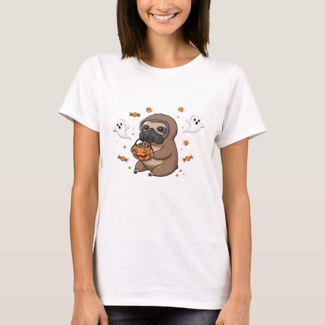 Chibi Sloth Hazmat Halloween Oversized T-Shirt (Front)