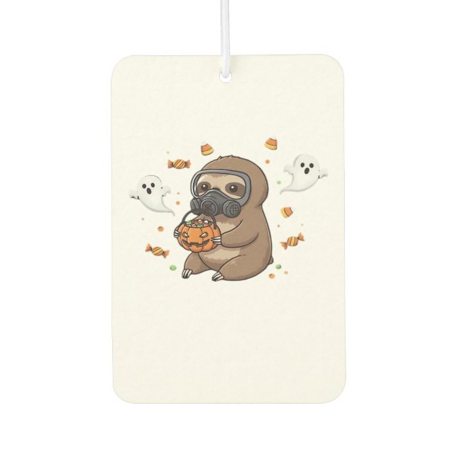 Chibi Sloth Hazmat Halloween Oversized T-Shirt Air Freshener (Front)