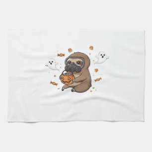Chibi Sloth Hazmat Halloween Oversized T-Shirt Kitchen Towel