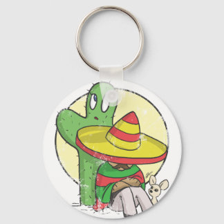 chibi sombrero distressed keychain