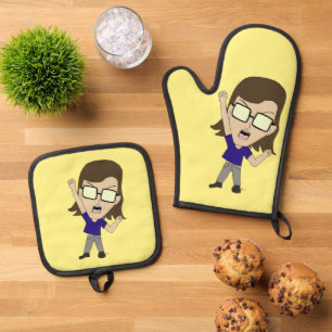 Chibi Sonic_Zeph Oven Mitt & Pot Holder Set