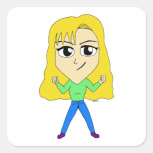 chibi     square sticker
