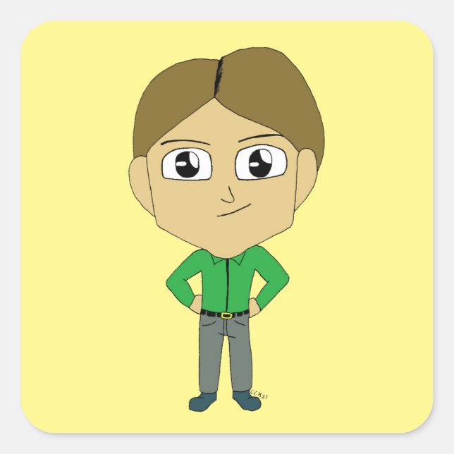 chibi    square sticker (Front)