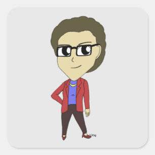 chibi    square sticker