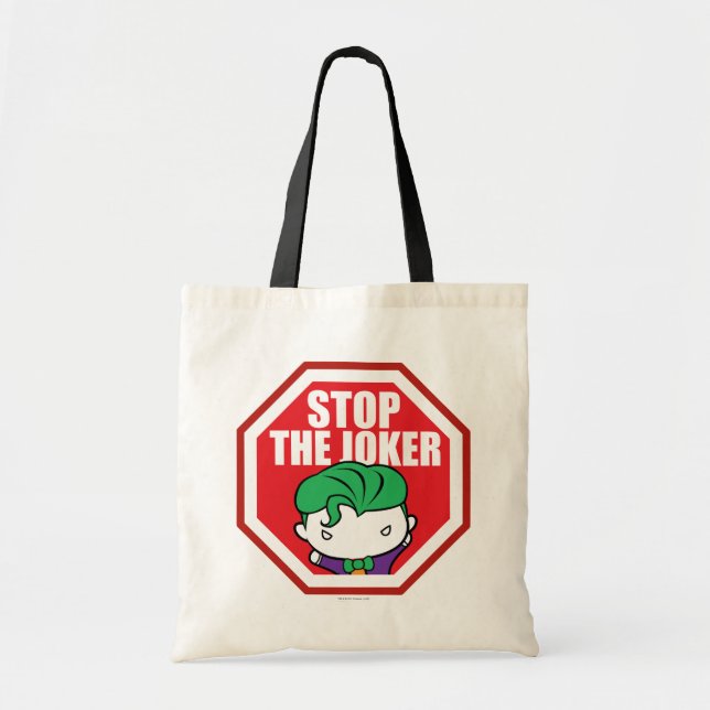 Chibi "Stop The Joker" Sign Tote Bag (Front)