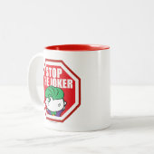 Chibi "Stop The Joker" Sign Two-Tone Coffee Mug (Front Left)