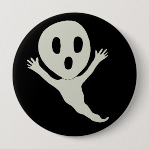 Chibi style ghost 4 inch round button