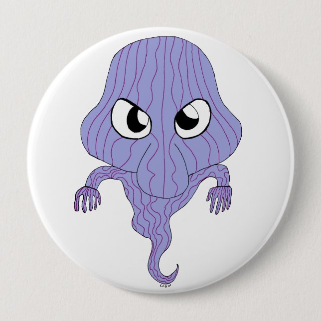 Chibi style ghost 4 inch round button (Front)