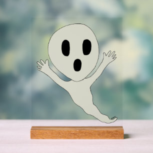 Chibi style ghost acrylic sign