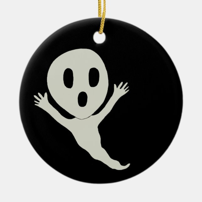Chibi style ghost  ceramic ornament (Front)