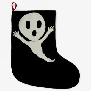 Chibi style ghost large christmas stocking