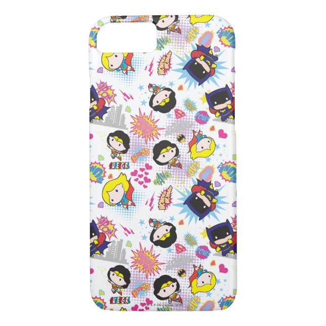 Chibi Super Heroine Pattern Case-Mate iPhone Case (Back)