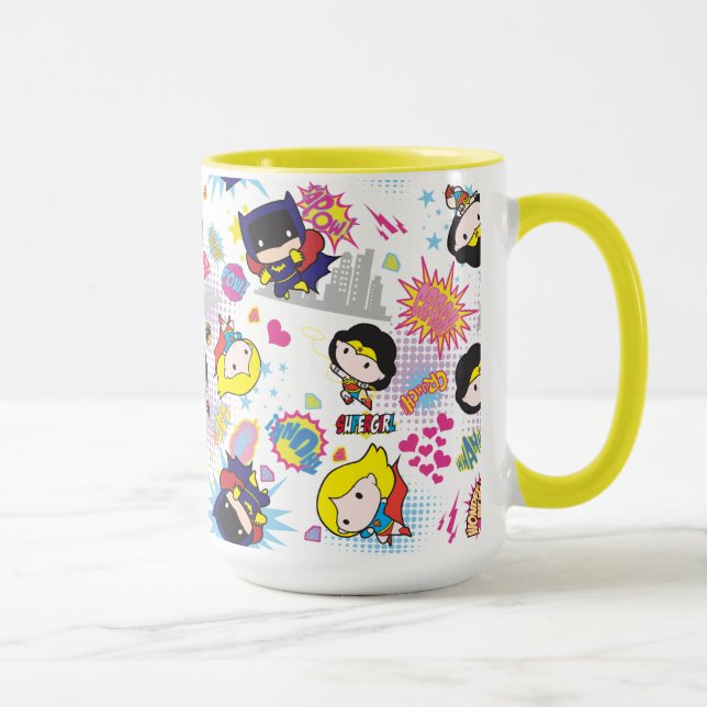 Chibi Super Heroine Pattern Mug (Right)