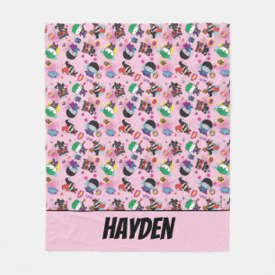 Chibi Super Villain Action Pattern Fleece Blanket