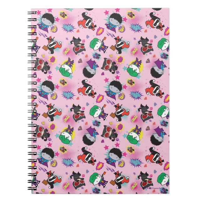Chibi Super Villain Action Pattern Notebook (Front)