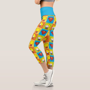 Chibi Supergirl Character Turnaround Capri Leggings