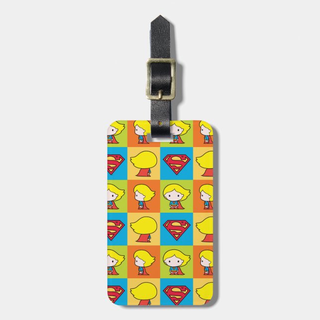 Chibi Supergirl Character Turnaround Luggage Tag (Front Vertical)