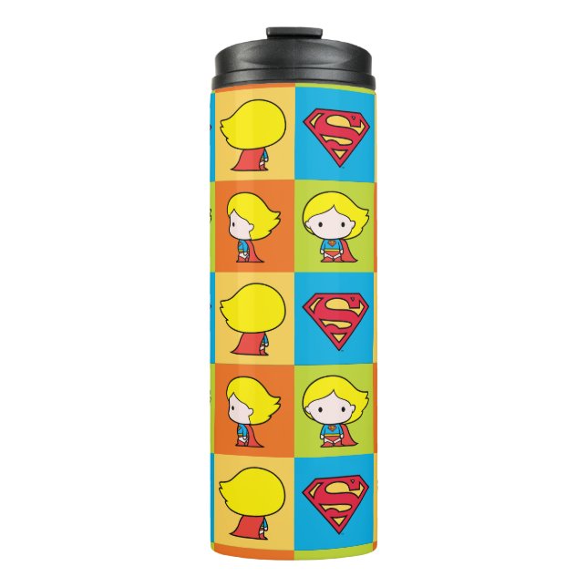 Chibi Supergirl Character Turnaround Thermal Tumbler (Front)