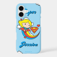 Chibi Supergirl Flying Rainbow