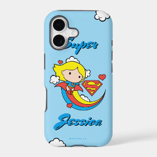 Chibi Supergirl Flying Rainbow