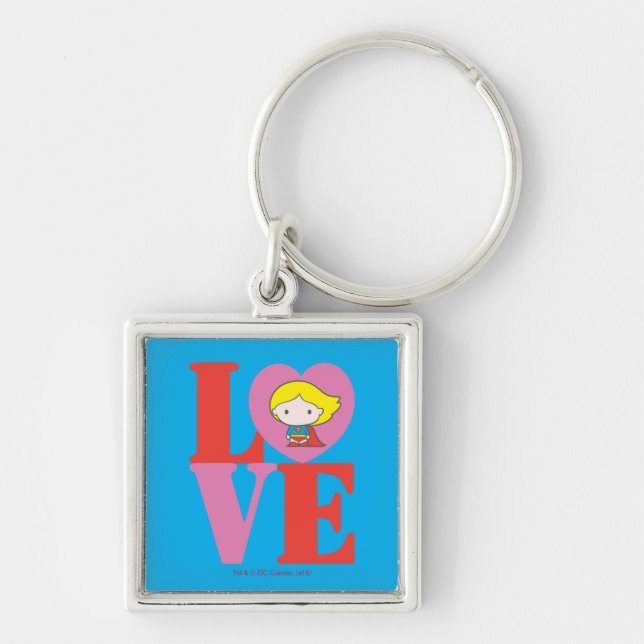 Chibi Supergirl LOVE Keychain (Front)
