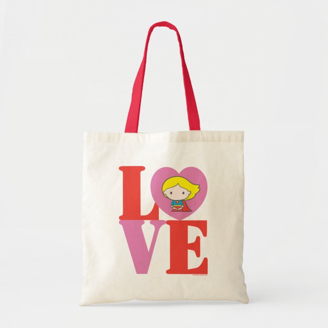 Chibi Supergirl LOVE Tote Bag (Front)