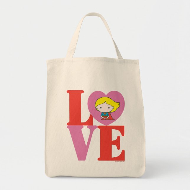 Chibi Supergirl LOVE Tote Bag (Front)