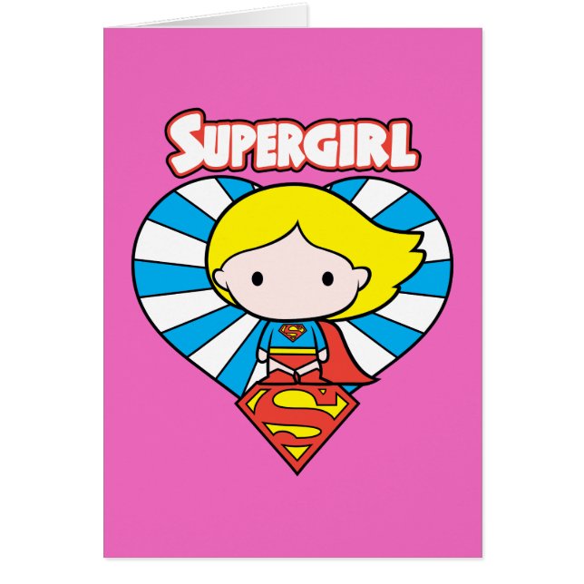 Chibi Supergirl Starburst Heart and Logo (Front)