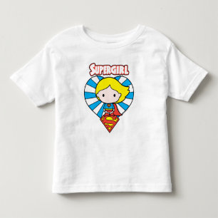 Chibi Supergirl Starburst Heart and Logo Toddler T-shirt