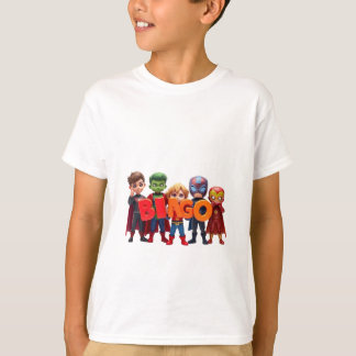 Chibi Superheroes Spell "BINGO"  T-Shirt