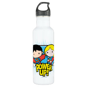 Chibi Superman & Chibi Supergirl Power Up! 710 Ml Water Bottle
