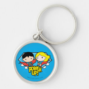 Chibi Superman & Chibi Supergirl Power Up! Keychain