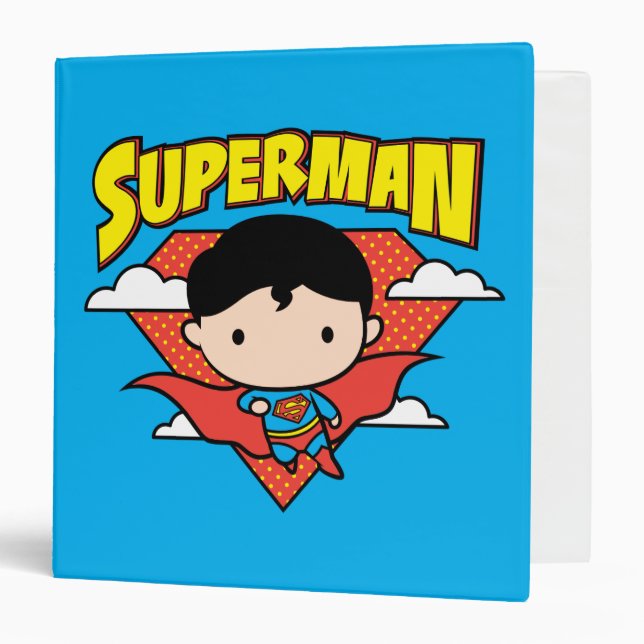Chibi Superman Polka Dot Shield and Name Binder (Front/Inside)