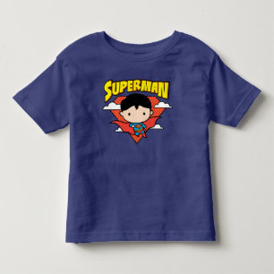 Chibi Superman Polka Dot Shield and Name Toddler T-shirt