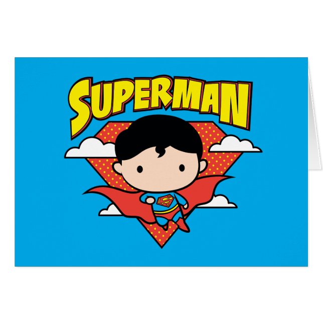 Chibi Superman Polka Dot Shield et nom (Devant horizontal)