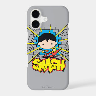 Chibi Superman Smashing Through Brick Wall