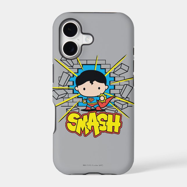 Chibi Superman Smashing Through Brick Wall (Back)