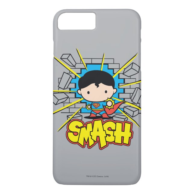 Chibi Superman Smashing Through Brick Wall Case-Mate iPhone Case (Back)