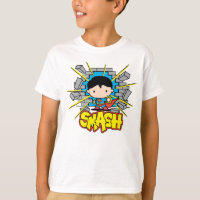 Chibi Superman Smashing Through Brick Wall