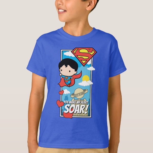 Chibi Superman - You Make My Heart Soar Valentine T-Shirt (Front)