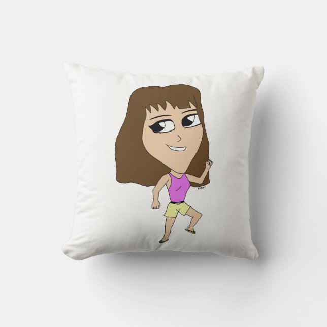 chibi   throw pillow (Front)