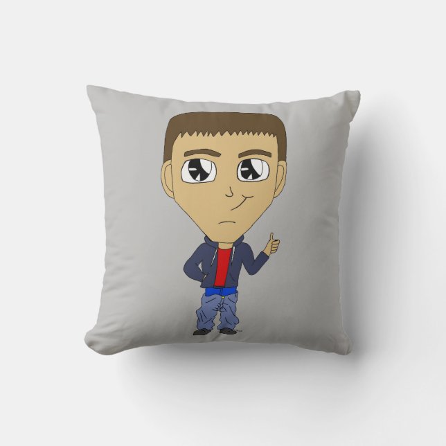 chibi   throw pillow (Front)