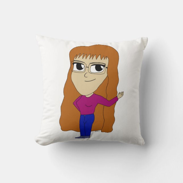chibi    throw pillow (Front)