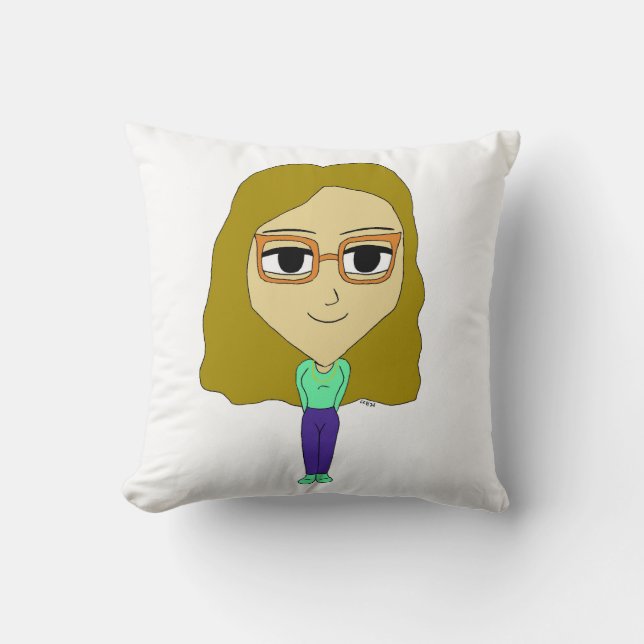 chibi   throw pillow (Front)