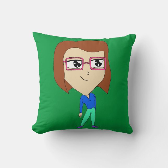chibi   throw pillow (Front)
